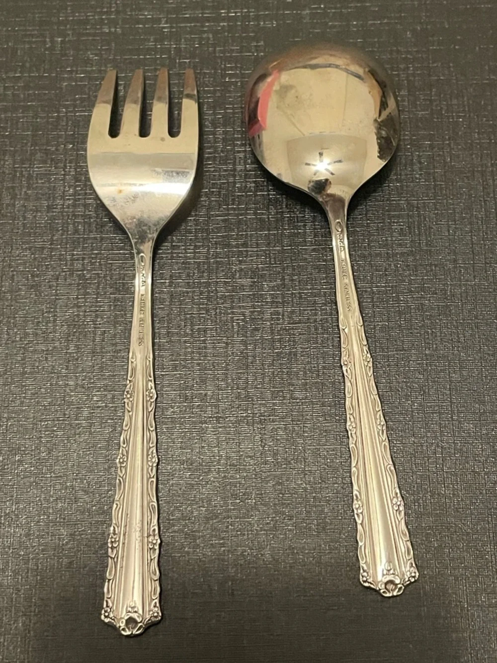 Oneida Cherie 2 Piece Baby Set Fork & Spoon Stainless Steel Oneida Deluxe